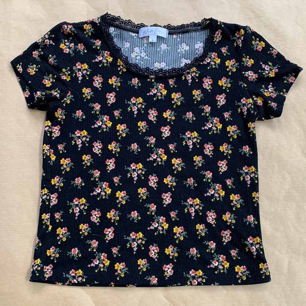 White Fawn Floral Top